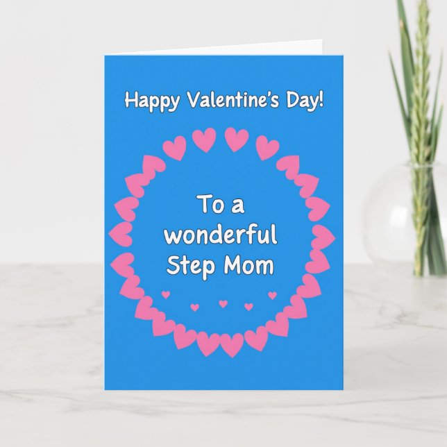 Happy Valentine Step Mom Heart Card (Front)