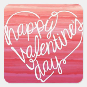 "HAPPY VALENTINE STICKER" SQUARE STICKER