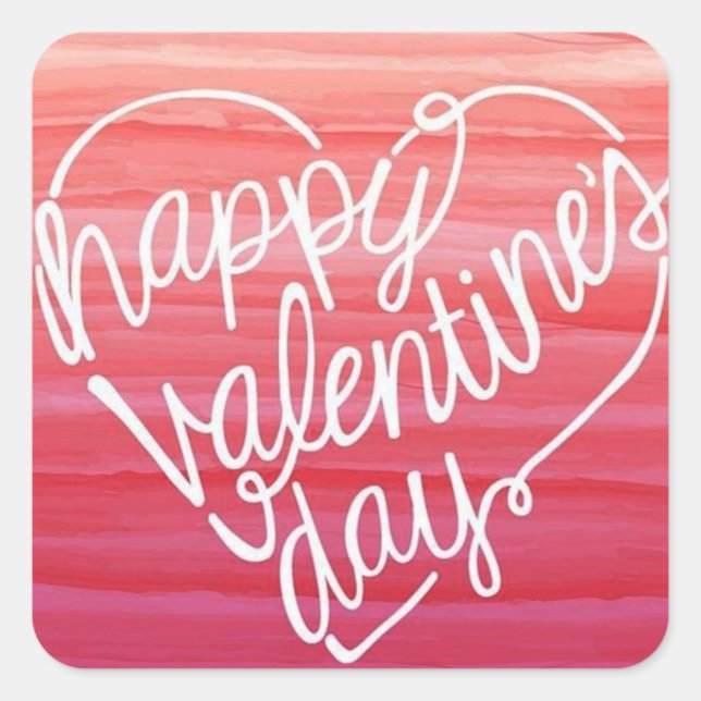 "HAPPY VALENTINE STICKER" SQUARE STICKER (Front)