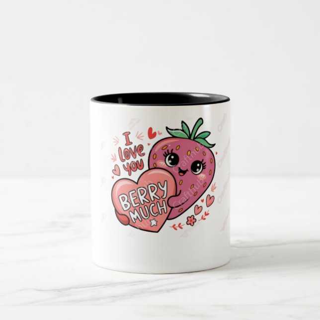 happy  valentine strawberry love  Mug (Center)
