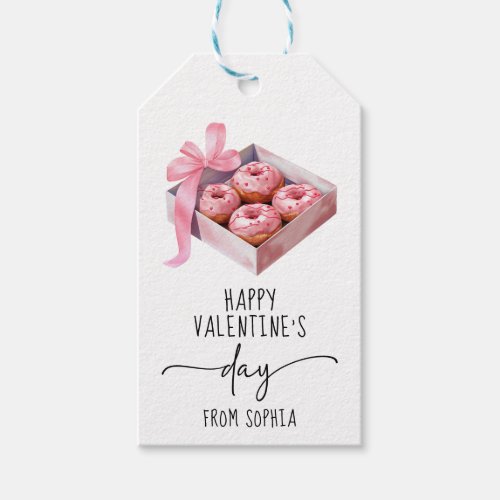 Happy valentine sweet donut bow Tag