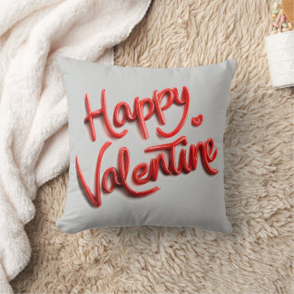 Happy Valentine Sweet Romantic Throw Pillow
