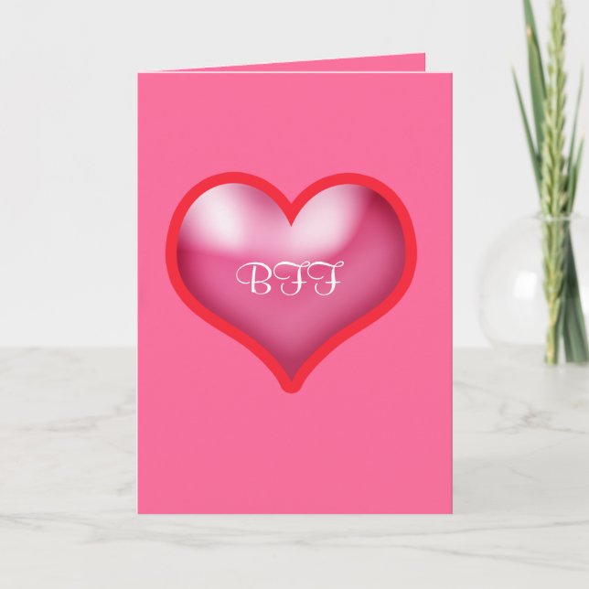 Happy Valentine's BFF Letterpress Thank You Card (Front)