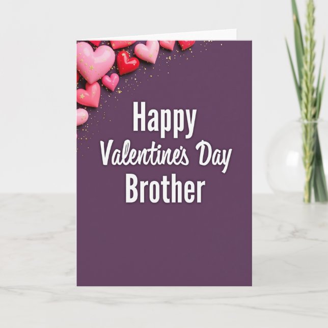 Happy Valentines Brother Glitter Card (Front)