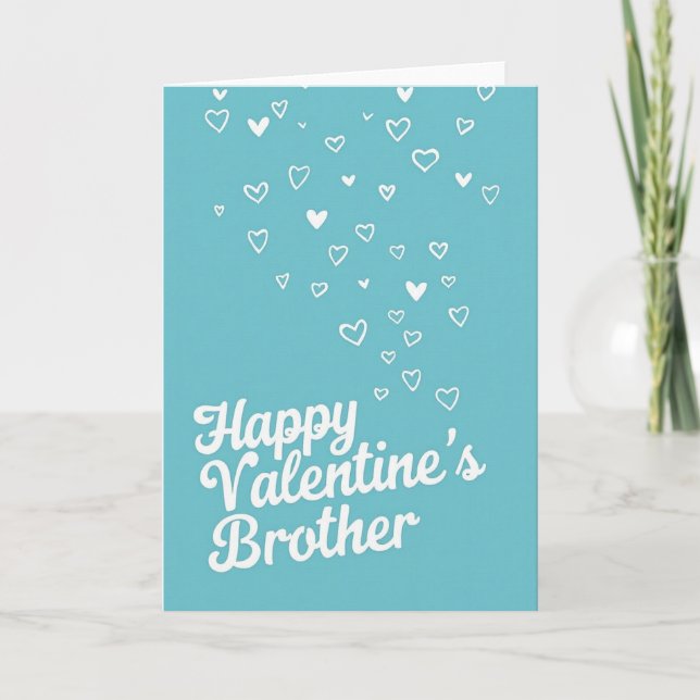 Happy Valentines Brother Hearts Card (Front)
