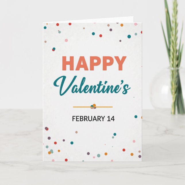 Happy Valentines Confetti Card (Front)