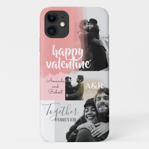 Happy Valentines Couple Photo iPhone 11 Case