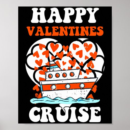 Happy Valentines Cruise Hearts Cool Cruising Poster