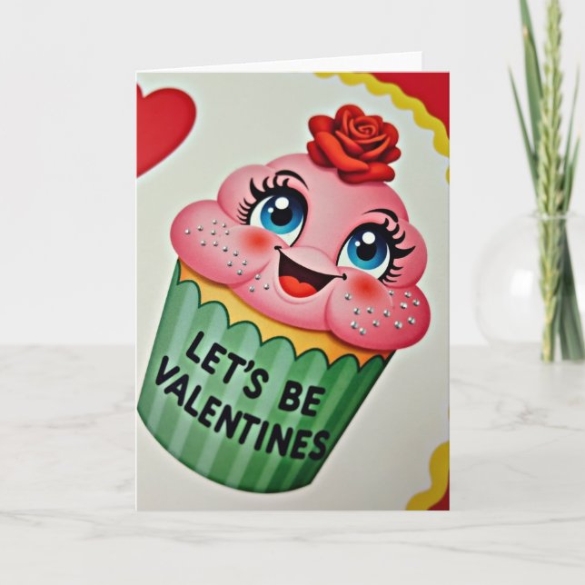 Happy Valentines Cupcake Card (Front)