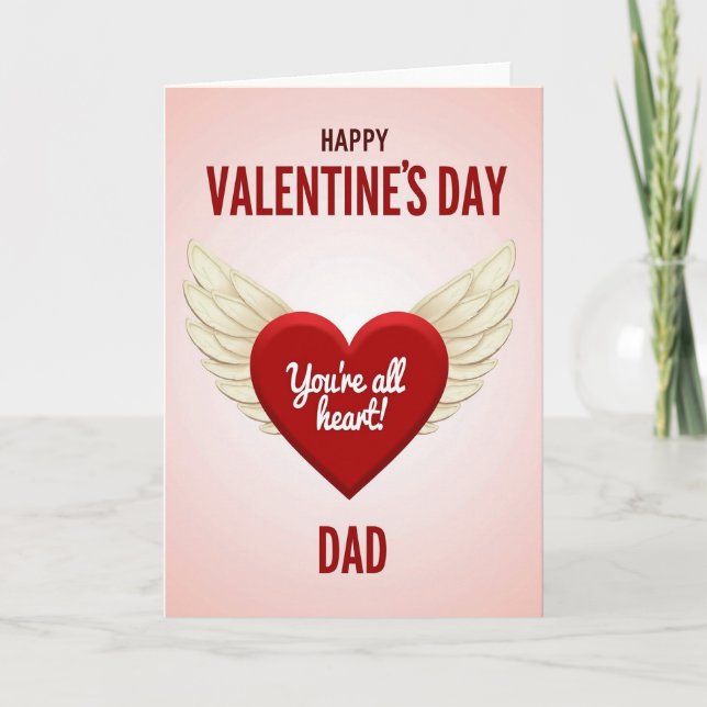 Happy Valentines Dad Heart Card (Front)