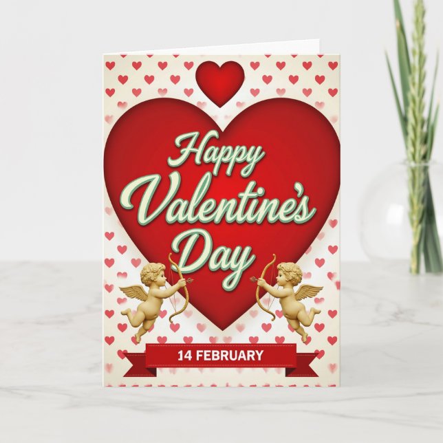 Happy Valentines Day 14 Feb Card (Front)