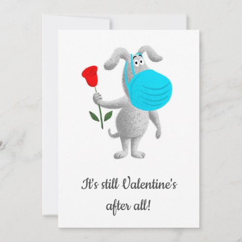 Happy Valentines Day 2021 Dog Mask Holiday Card