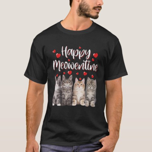 Happy Valentines Day 2022 Cute Cats Kitten Matchin T_Shirt