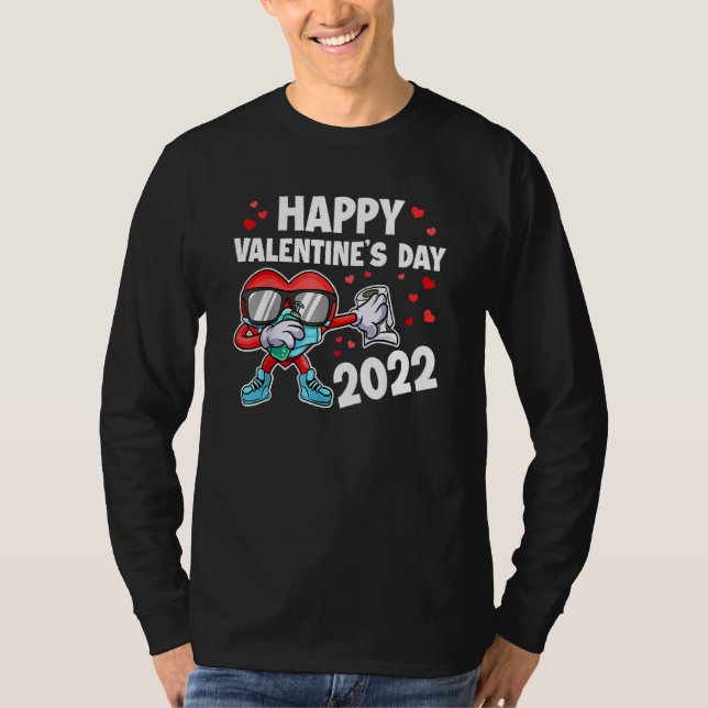 Happy Valentines Day 2022 Dabbing Heart Dab Face M T-Shirt (Front)