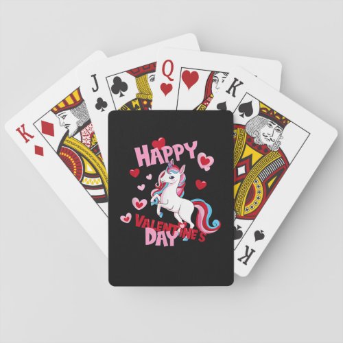 Happy Valentines day 2023 funny unicorn for boys Playing Cards