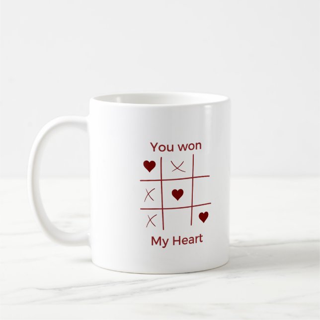 Happy Valentine's Day 2023 Ideas -You Won My Heart Coffee Mug (Left)