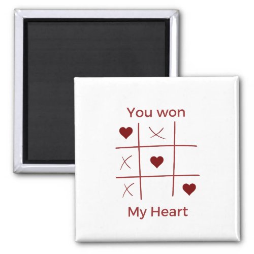 Happy Valentines Day 2023 Ideas _You Won My Heart Magnet
