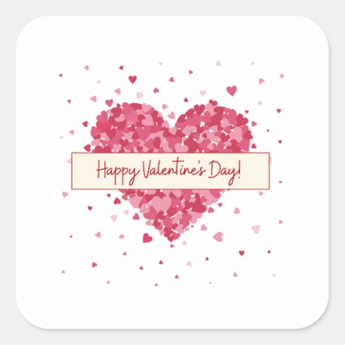 Happy Valentines Day 2023 Love You My Sweetheart Square Sticker