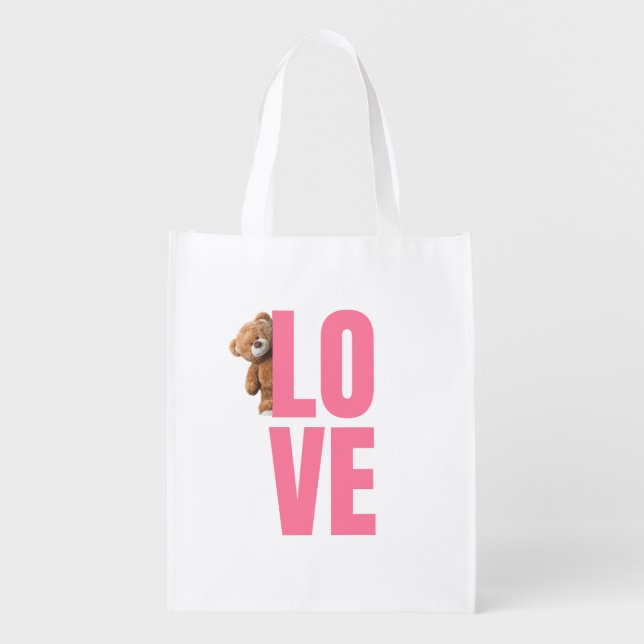 Happy Valentine's Day 2024 Funny Images Cute    Grocery Bag (Front)