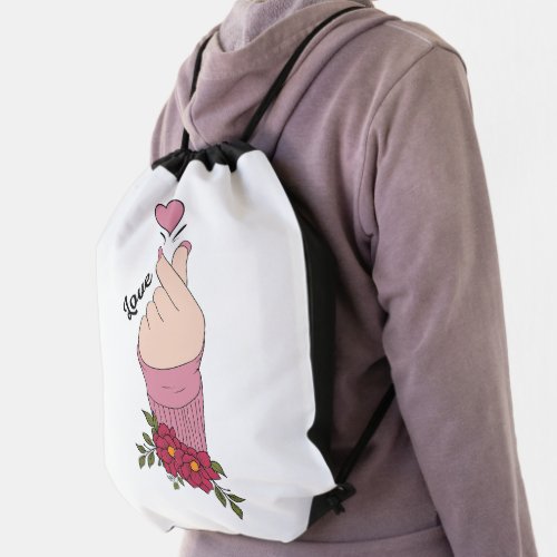 Happy Valentines Day 2024 _Love Images Modern     Drawstring Bag