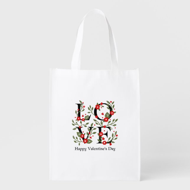 Happy Valentine's Day 2024 -Love Images Stylish    Grocery Bag (Front)