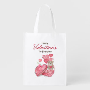 Happy Valentine's Day 2024 -Love Images Trendy Grocery Bag