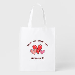 Happy Valentine's Day 2024 -Valentine 14 February Grocery Bag