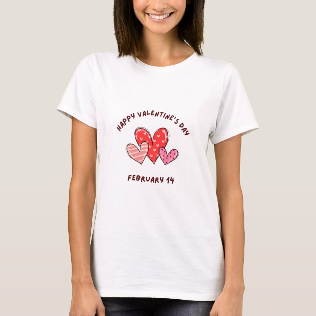 Happy Valentine's Day 2024 -Valentine 14 February T-Shirt (Front)