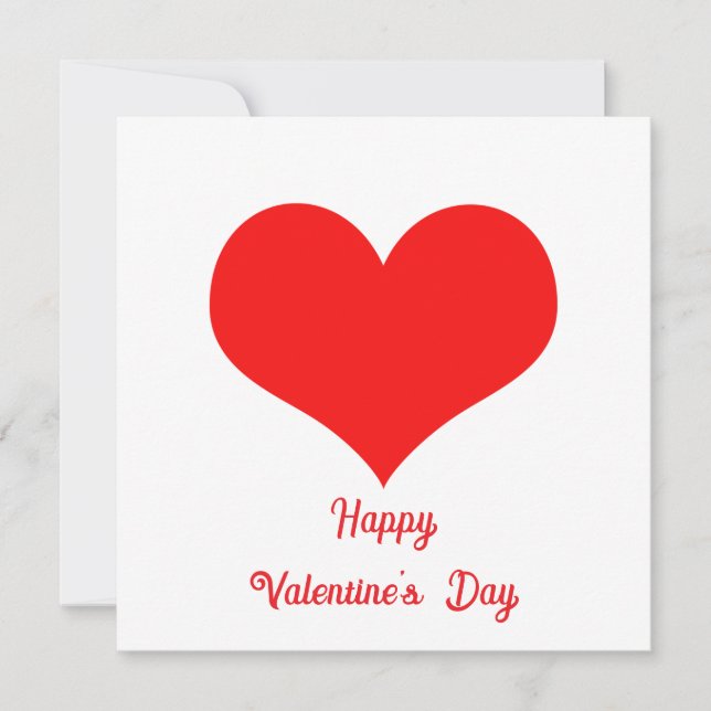 Happy Valentine's Day 2025 Custom Cute Red Heart Holiday Card (Front)