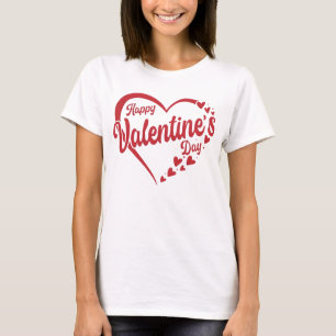 Happy Valentines Day 2026 Red Heart Design T-Shirt
