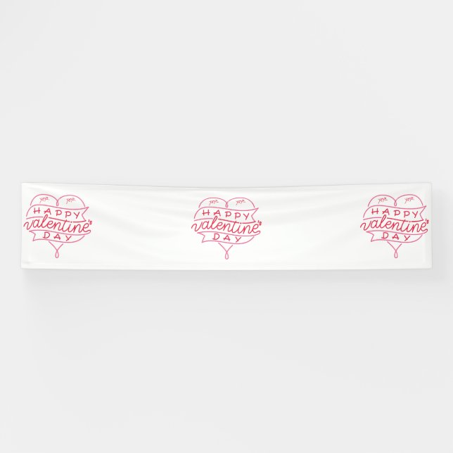 Happy Valentine's Day 2.5x12 Vinyl Banner (Horizontal)