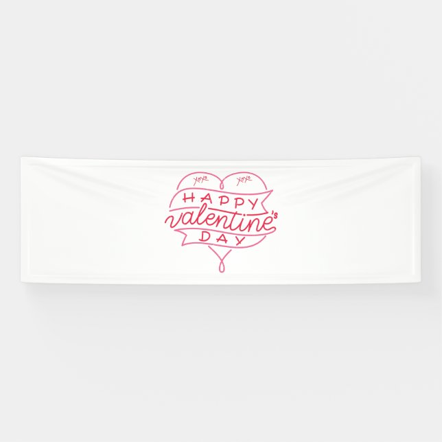 Happy Valentine's Day 2.5x8 Vinyl Banner (Horizontal)