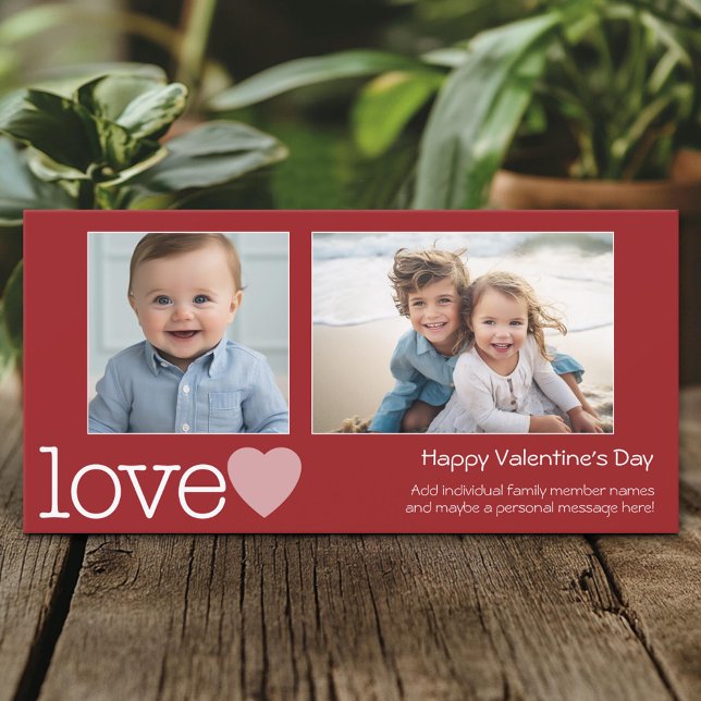 Happy Valentines Day - 2 photos - horizontal Holiday Card (Create A Personal Holiday Photo Card)