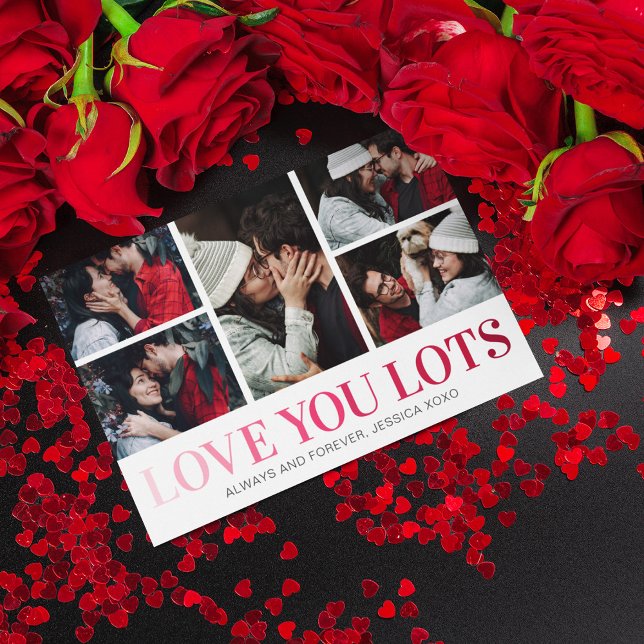 Happy Valentines Day 5 Photo Holiday Card (Creator Uploaded)