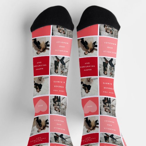 Happy Valentines Day 8 Photo Grid Socks