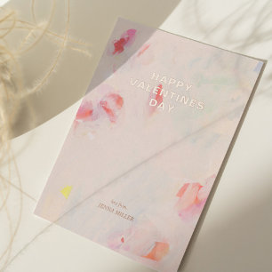 Happy Valentines Day Abstract Art Foil Card