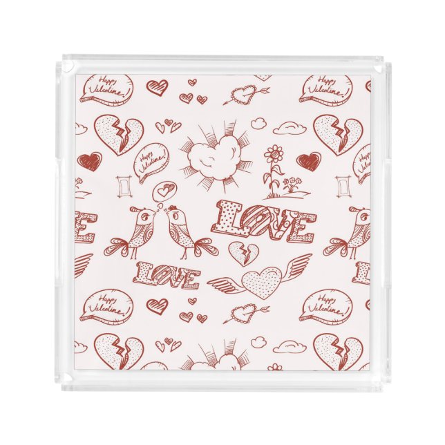 Happy Valentine's Day Acrylic Tray (Front)