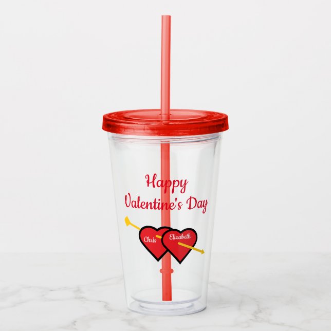 Happy Valentine's Day Acrylic Tumbler (Front)