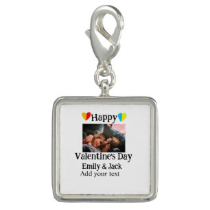 Happy valentine's day add couple name photo simple charm