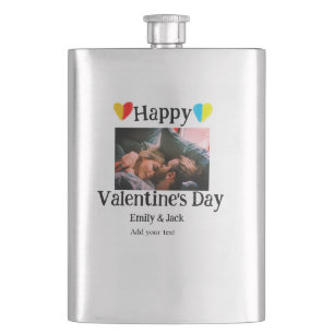 Happy valentine's day add couple name photo simple flask
