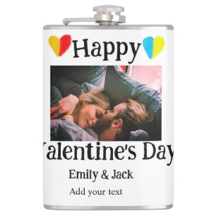 Happy valentine's day add couple name photo simple flask