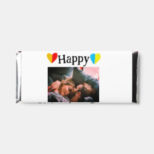 Happy valentine's day add couple name photo simple hershey bar favors