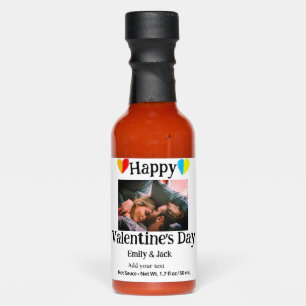 Happy valentine's day add couple name photo simple hot sauces