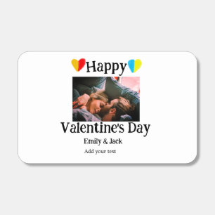 Happy valentine's day add couple name photo simple matchboxes