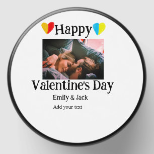 Happy valentine's day add couple name photo simple mini candle favors