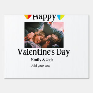 Happy valentine's day add couple name photo simple sign