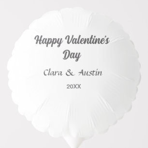 Happy Valentine's day add name date simple minimal Balloon