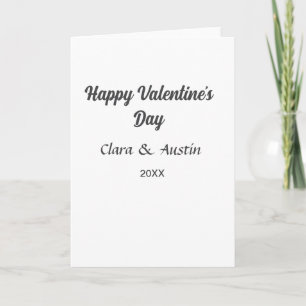 Happy Valentine's day add name date simple minimal Card