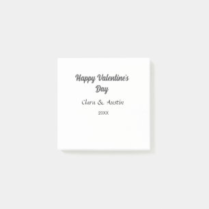 Happy Valentine's day add name date simple minimal Post-it Notes