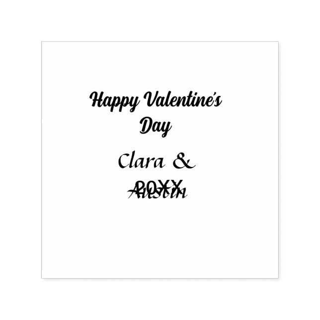 Happy Valentine's day add name date simple minimal Self-inking Stamp (Design)